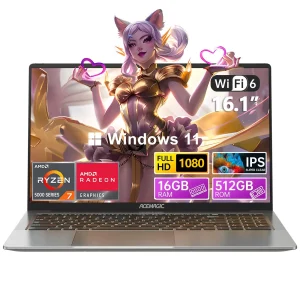 ACEMAGIC Gaming Notebook AMD Ryzen Backlit Laptop RAM 16GB SSD 512GB 16.1" Full HD 1920x1080
