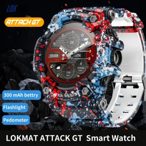 LOKMAT Rugged Sport Smartwatch Bluetooth Calls Colorful Waterproof Flashlight